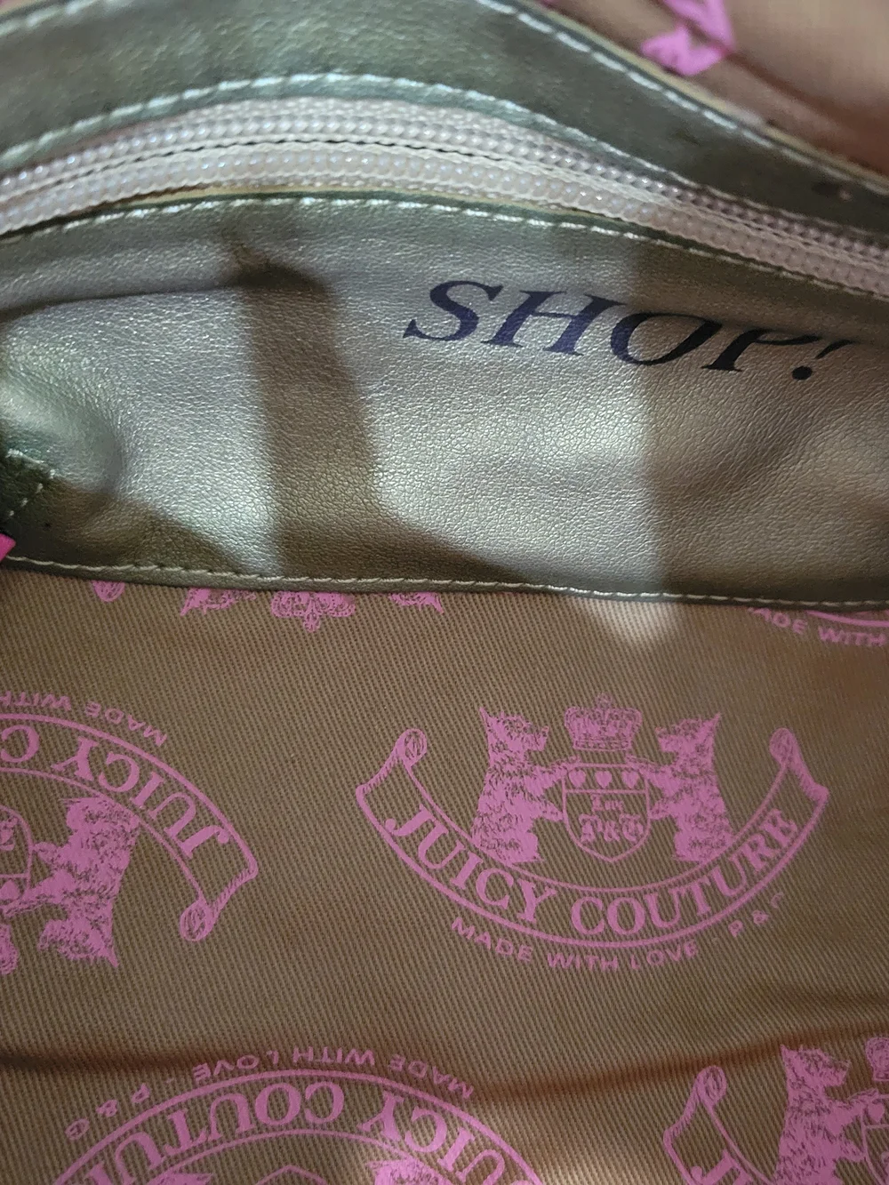 Vintage Juicy Couture White Leather Logo Barrel Bag